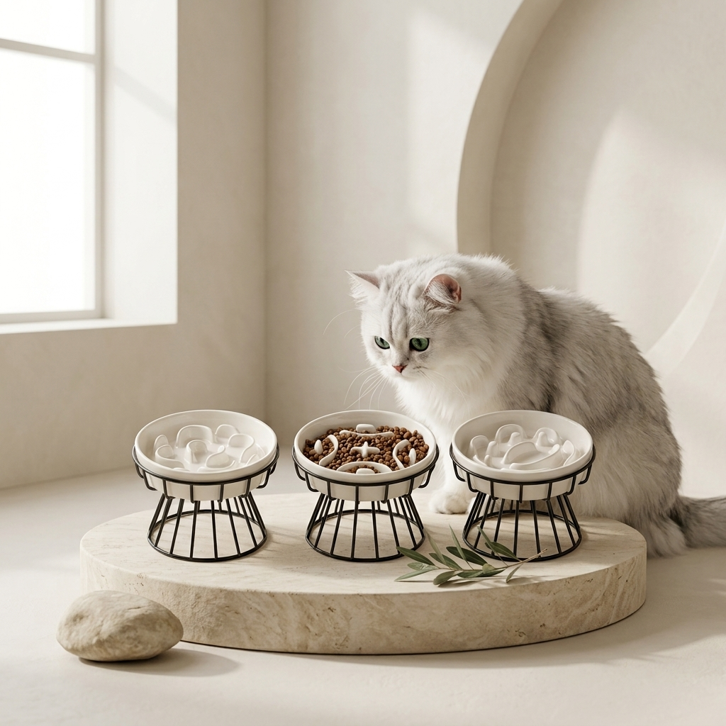 Elevated Ceramic Slow Feeder Bowl