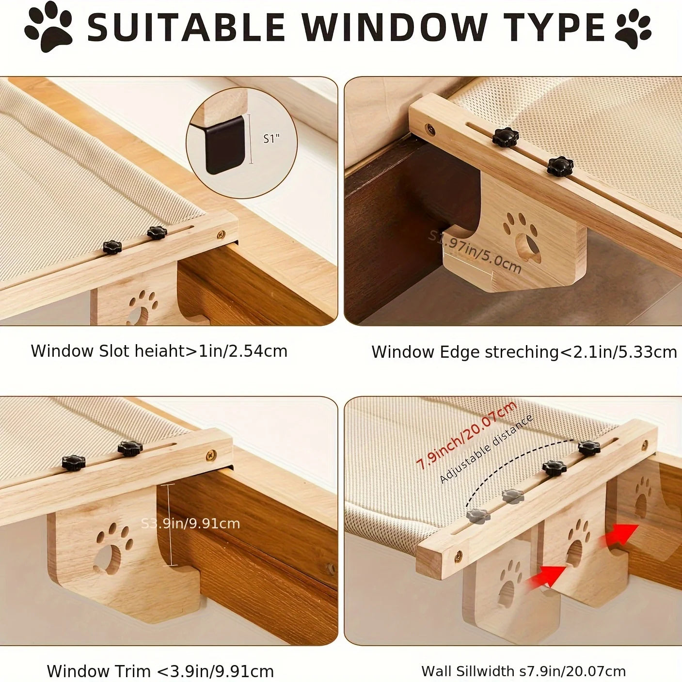 Adjustable Cat Window Perch