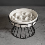 Elevated Ceramic Slow Feeder Bowl