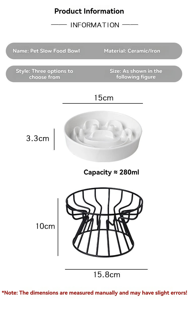 Elevated Ceramic Slow Feeder Bowl