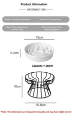 Elevated Ceramic Slow Feeder Bowl