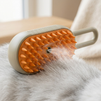 Close-up of soft silicone bristles on steam grooming brush