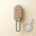 Steam grooming brush package contents — brush and USB charging cable